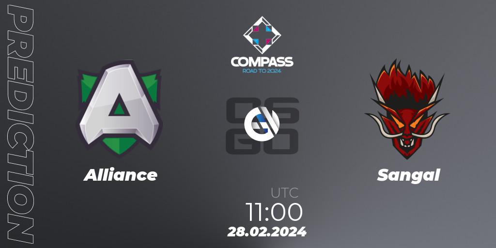 Alliance - Sangal: ennuste. 28.02.2024 at 11:00, Counter-Strike (CS2), YaLLa Compass Spring 2024 Contenders