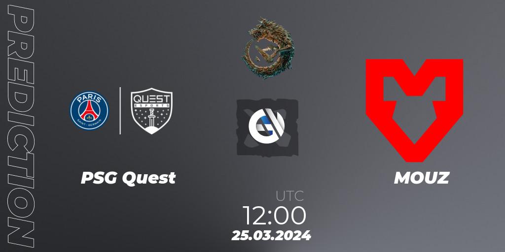 PSG Quest - MOUZ: ennuste. 25.03.24, Dota 2, PGL Wallachia Season 1: Western Europe Closed Qualifier