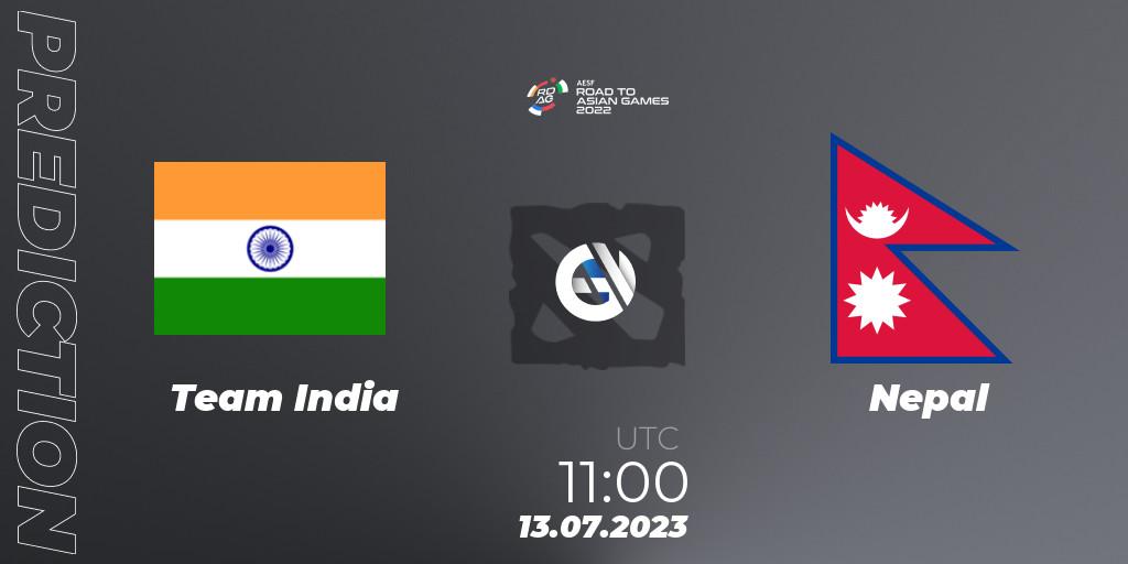 Team India - Nepal: ennuste. 13.07.2023 at 11:00, Dota 2, 2022 AESF Road to Asian Games - South Asia