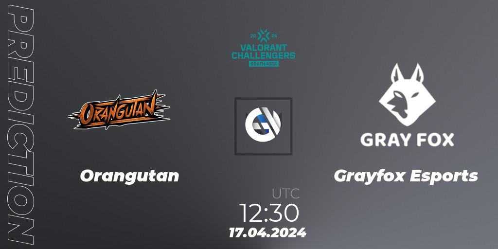 Orangutan - Grayfox Esports: ennuste. 30.04.24, VALORANT, VALORANT Challengers 2024 South Asia: Split 1 - Cup 2