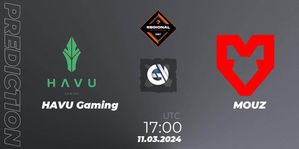HAVU Gaming - MOUZ: ennuste. 11.03.2024 at 17:00, Dota 2, RES Regional Series: EU #1