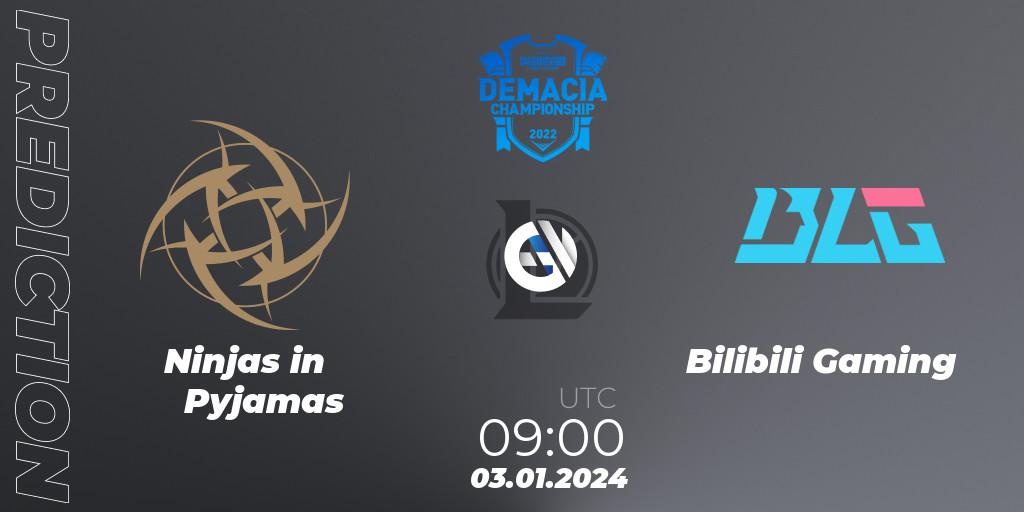 Ninjas in Pyjamas - Bilibili Gaming: ennuste. 03.01.24, LoL, Demacia Cup 2023 Playoffs
