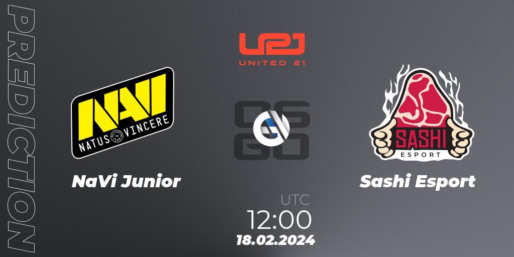 NaVi Junior - Sashi Esport: ennuste. 18.02.2024 at 12:00, Counter-Strike (CS2), United21 Season 11