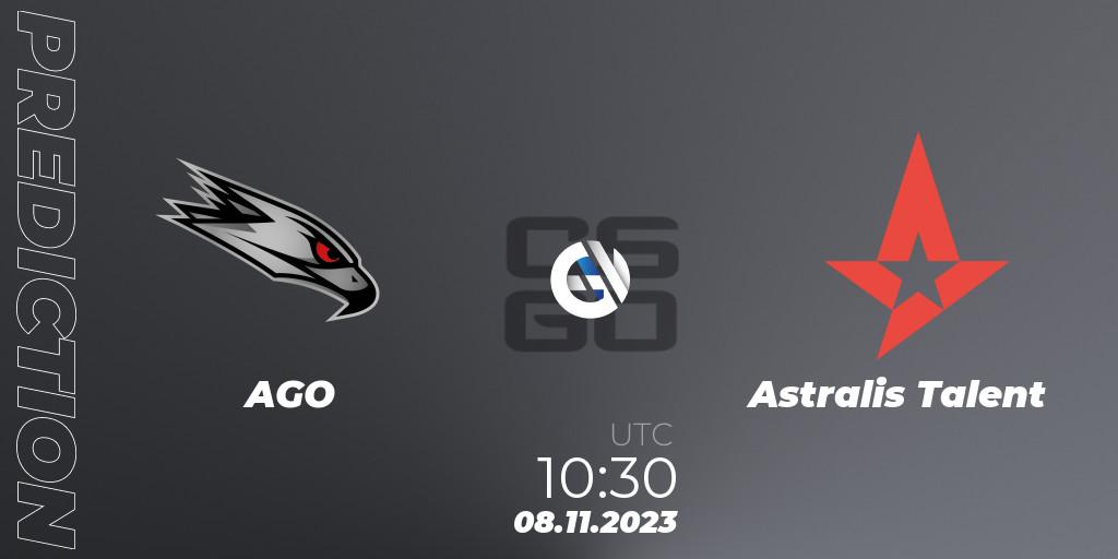 AGO - Astralis Talent: ennuste. 08.11.2023 at 12:00, Counter-Strike (CS2), European Pro League Season 12: Division 2