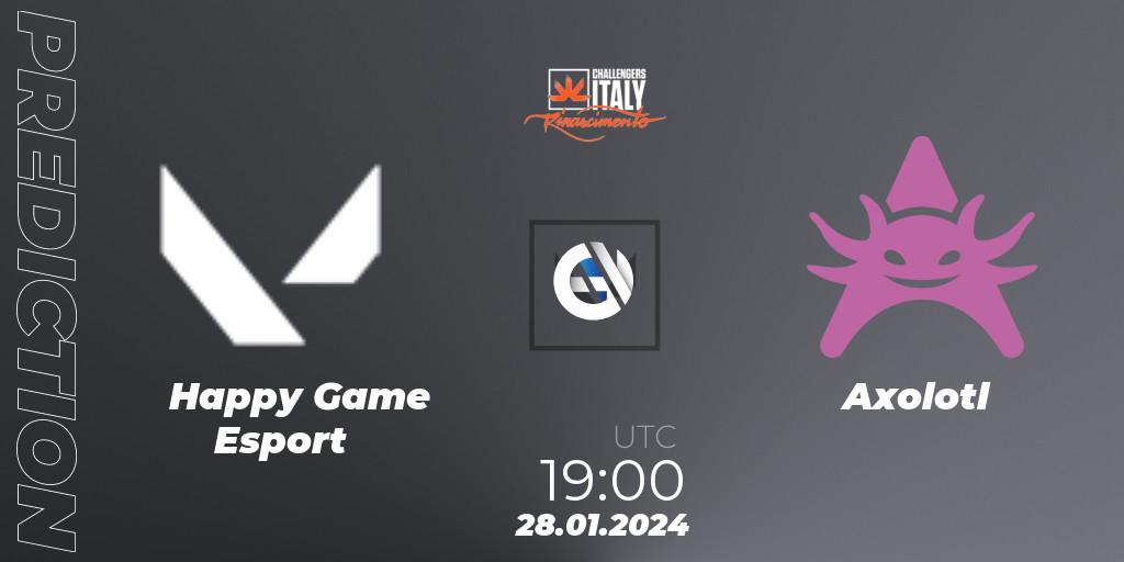 Happy Game Esport - Axolotl: ennuste. 28.01.2024 at 19:00, VALORANT, VALORANT Challengers 2024 Italy: Rinascimento Split 1
