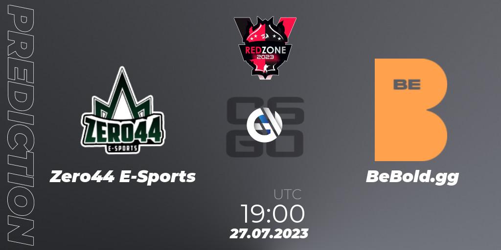 Zero44 E-Sports - BeBold.gg: ennuste. 27.07.2023 at 22:00, Counter-Strike (CS2), RedZone PRO League Season 5