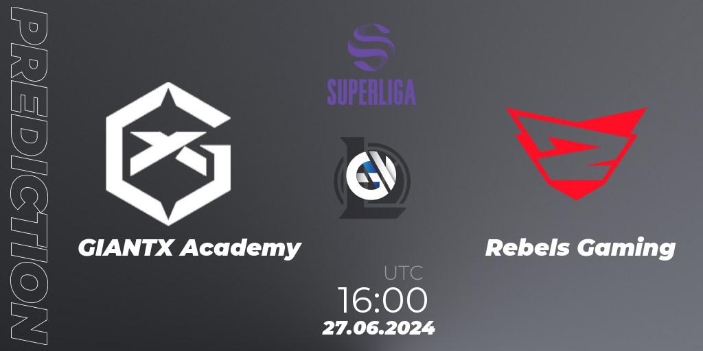 GIANTX Academy - Rebels Gaming: ennuste. 27.06.2024 at 16:00, LoL, LVP Superliga Summer 2024