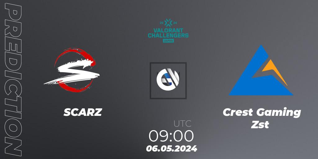 SCARZ - Crest Gaming Zst: ennuste. 06.05.2024 at 09:00, VALORANT, VALORANT Challengers Japan 2024: Split 2 Advance Stage