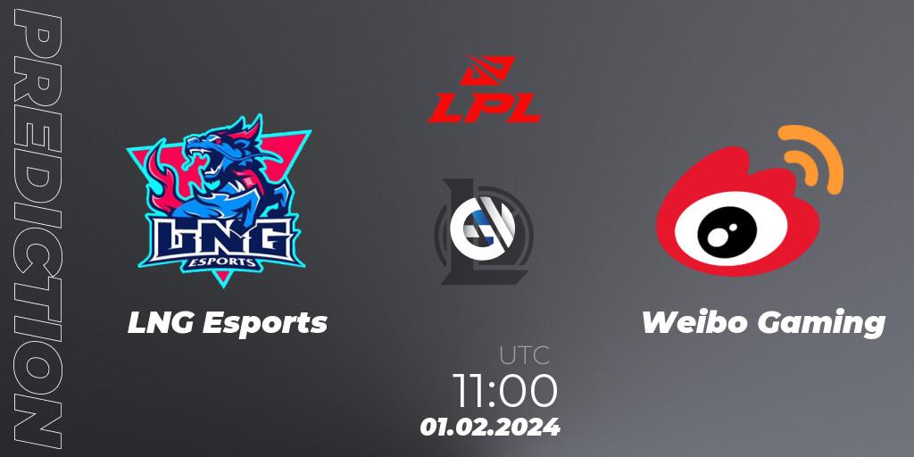 LNG Esports - Weibo Gaming: ennuste. 01.02.2024 at 11:00, LoL, LPL Spring 2024 - Group Stage