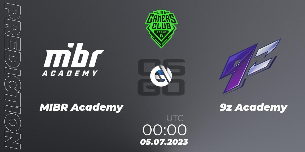 MIBR Academy - 9z Academy: ennuste. 06.07.2023 at 00:00, Counter-Strike (CS2), Gamers Club Liga Série B: June 2023