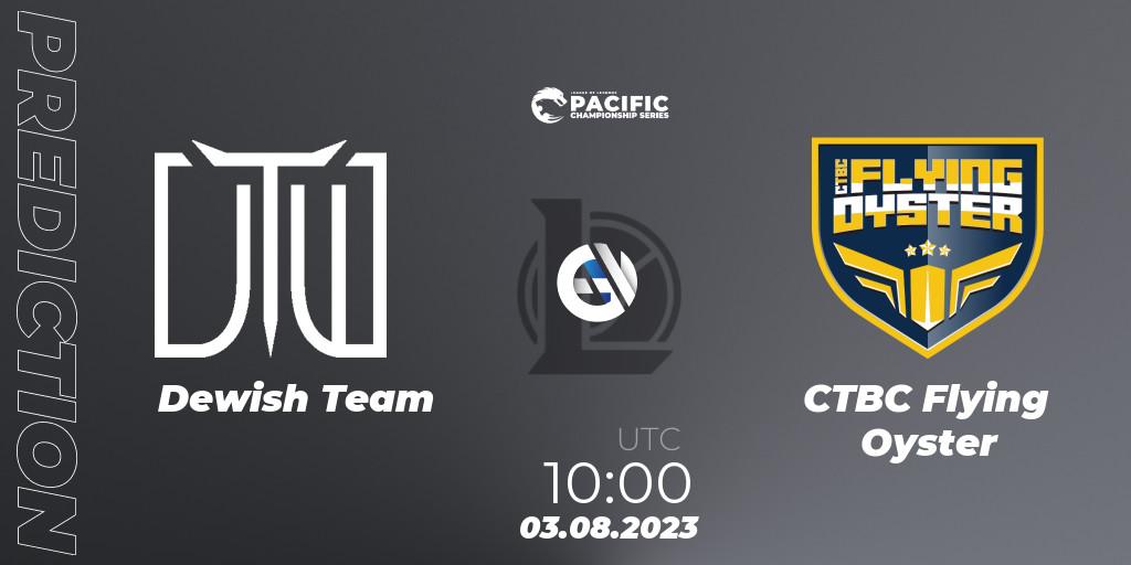 Dewish Team - CTBC Flying Oyster: ennuste. 04.08.2023 at 10:00, LoL, PACIFIC Championship series Group Stage