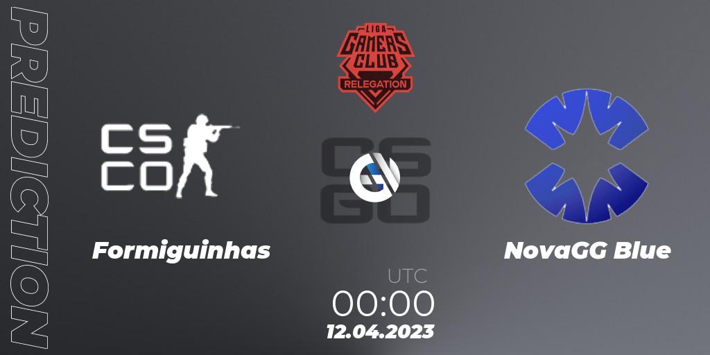 Formiguinhas - NovaGG Blue: ennuste. 12.04.2023 at 00:30, Counter-Strike (CS2), Gamers Club Liga Série A Relegation: April 2023