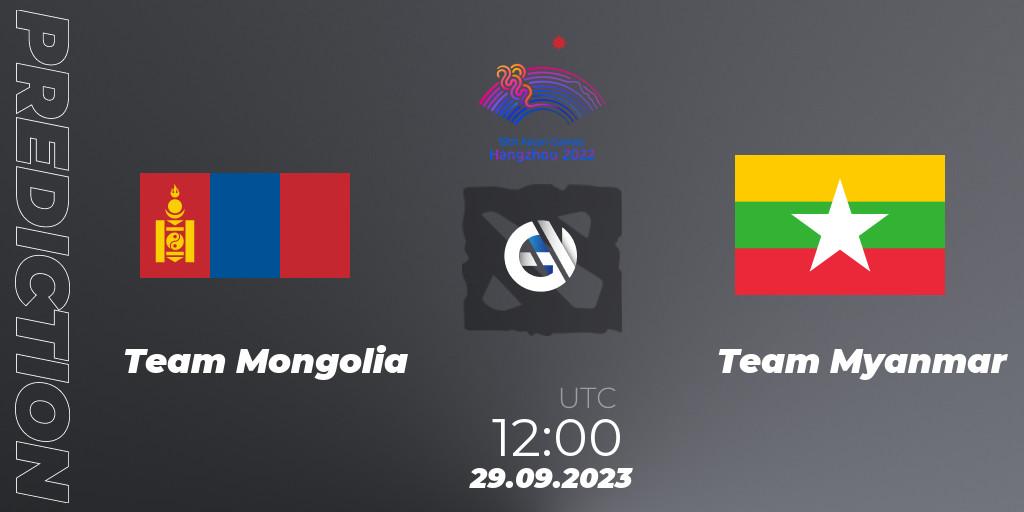 Team Mongolia - Team Myanmar: ennuste. 29.09.2023 at 12:00, Dota 2, 2022 Asian Games