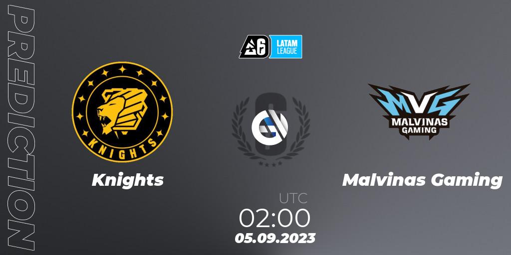 Knights - Malvinas Gaming: ennuste. 05.09.2023 at 02:00, Rainbow Six, LATAM League 2023 - Stage 2
