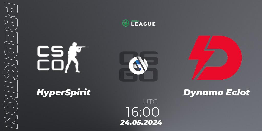 HyperSpirit - Dynamo Eclot: ennuste. 24.05.2024 at 16:00, Counter-Strike (CS2), ESEA Season 49: Advanced Division - Europe