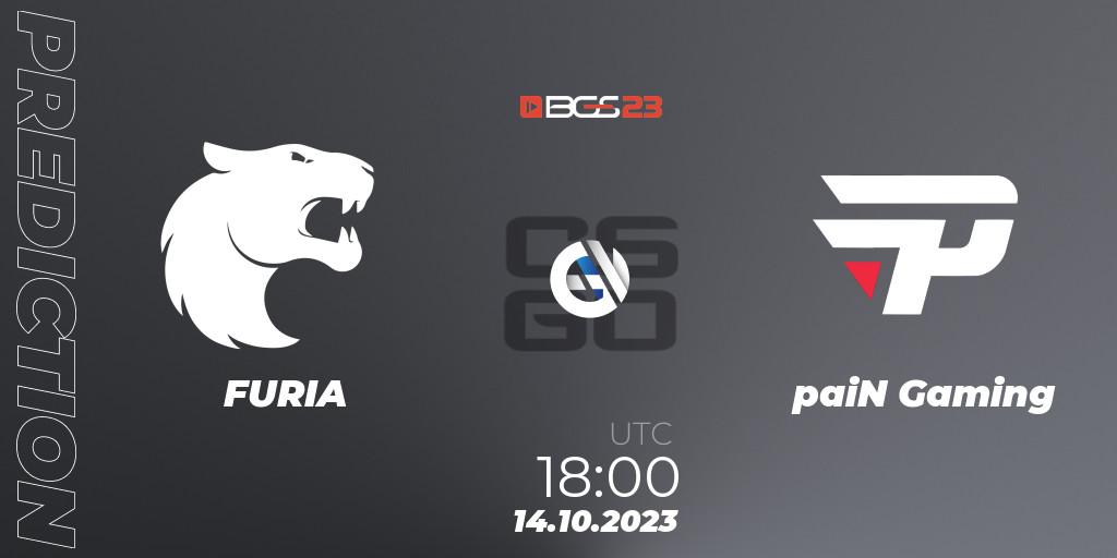 FURIA - paiN Gaming: ennuste. 14.10.2023 at 20:00, Counter-Strike (CS2), BGS Esports 2023