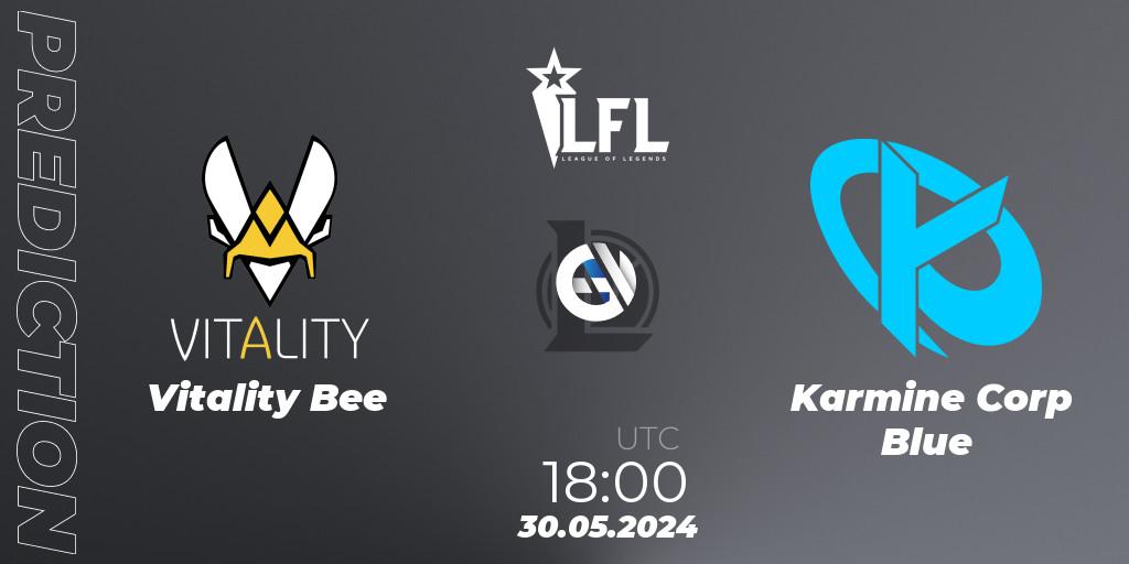 Vitality Bee - Karmine Corp Blue: ennuste. 30.05.2024 at 18:00, LoL, LFL Summer 2024