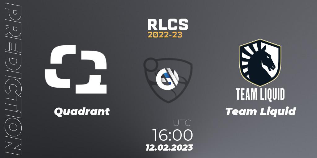 Quadrant - Team Liquid: ennuste. 12.02.2023 at 16:00, Rocket League, RLCS 2022-23 - Winter: Europe Regional 2 - Winter Cup