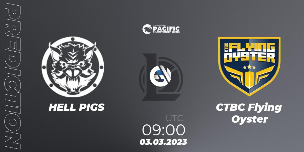 HELL PIGS - CTBC Flying Oyster: ennuste. 03.03.2023 at 09:00, LoL, PCS Spring 2023 - Group Stage