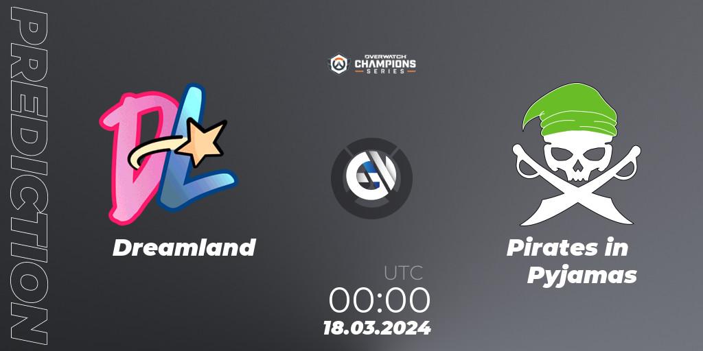 Dreamland - Pirates in Pyjamas: ennuste. 17.03.2024 at 23:30, Overwatch, Overwatch Champions Series 2024 - North America Stage 1 Group Stage