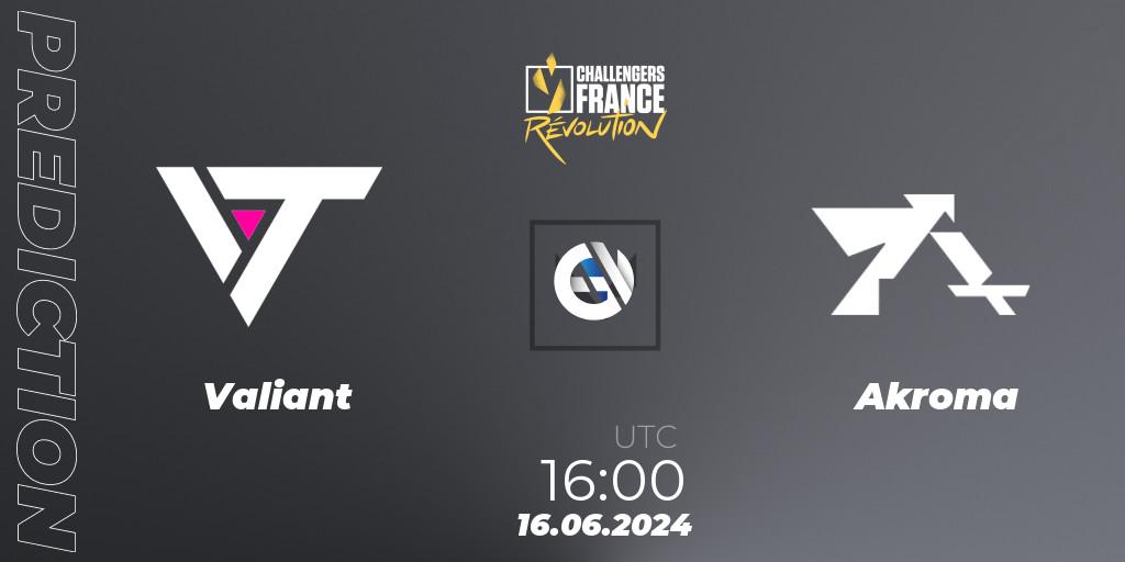 Valiant - Akroma: ennuste. 16.06.2024 at 16:00, VALORANT, VALORANT Challengers 2024 France: Revolution Split 2