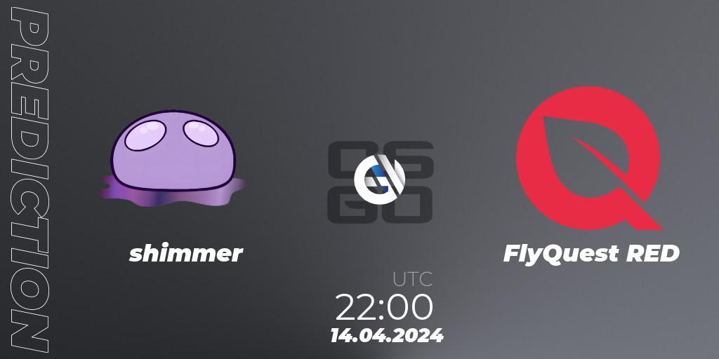 shimmer - FlyQuest RED: ennuste. 14.04.24, CS2 (CS:GO), ESL Impact Spring 2024 Cash Cup 2 North America