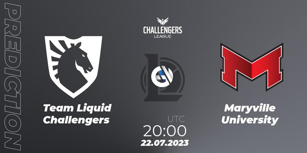 Team Liquid Challengers - Maryville University: ennuste. 22.07.2023 at 20:00, LoL, North American Challengers League 2023 Summer - Playoffs