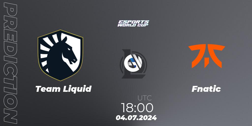 Team Liquid - Fnatic: ennuste. 04.07.2024 at 18:00, LoL, Esports World Cup 2024
