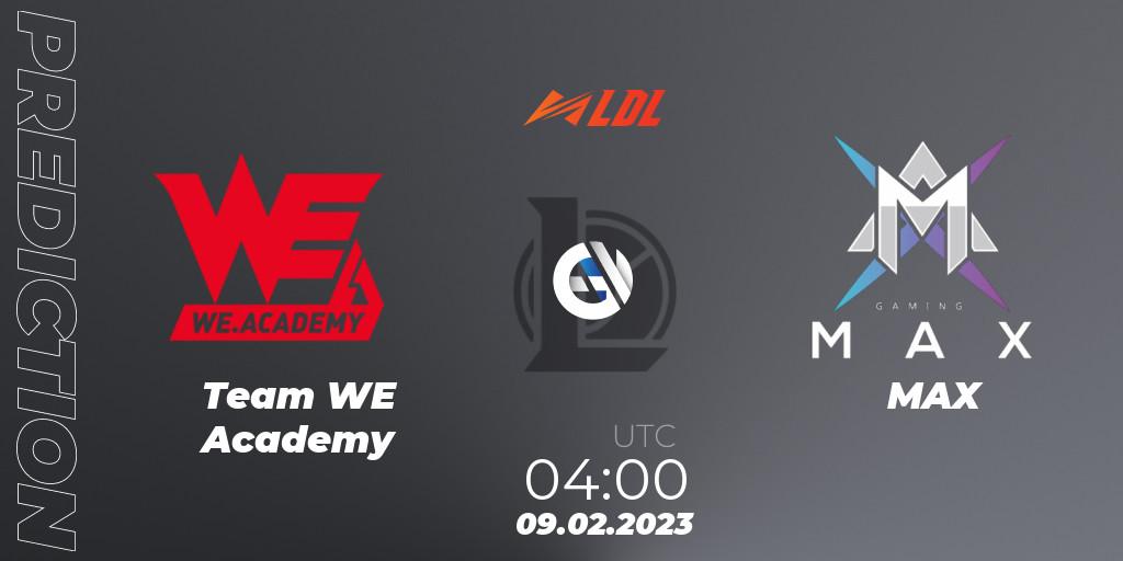 Team WE Academy - MAX: ennuste. 09.02.23, LoL, LDL 2023 - Swiss Stage