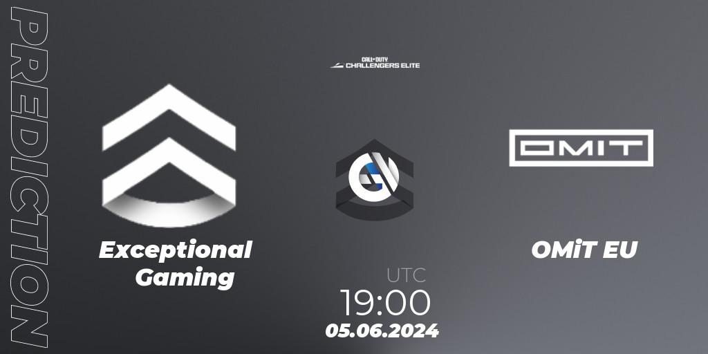 Exceptional Gaming - OMiT EU: ennuste. 05.06.2024 at 19:00, Call of Duty, Call of Duty Challengers 2024 - Elite 3: EU
