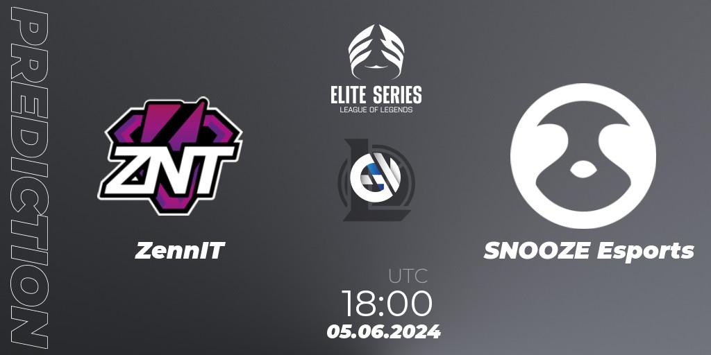 ZennIT - SNOOZE Esports: ennuste. 05.06.2024 at 18:00, LoL, Elite Series Summer 2024