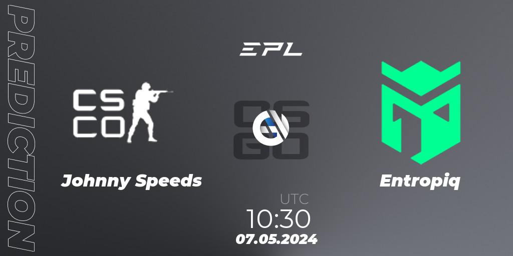 Johnny Speeds - Entropiq: ennuste. 07.05.2024 at 10:30, Counter-Strike (CS2), European Pro League Season 17: Division 2