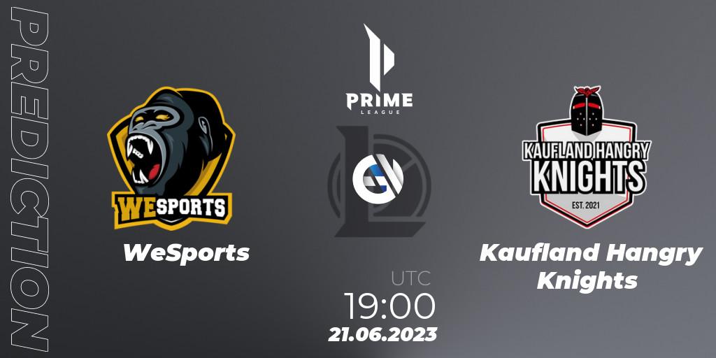 WeSports - Kaufland Hangry Knights: ennuste. 21.06.2023 at 19:00, LoL, Prime League 2nd Division Summer 2023