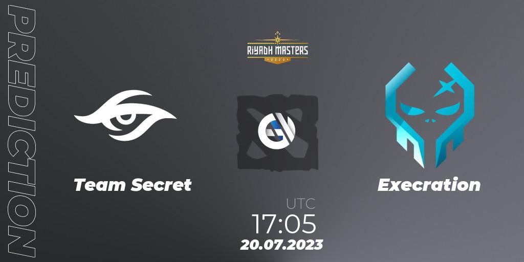 Team Secret - Execration: ennuste. 20.07.2023 at 17:05, Dota 2, Riyadh Masters 2023