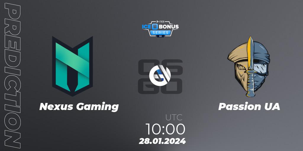 Nexus Gaming - Passion UA: ennuste. 28.01.2024 at 10:00, Counter-Strike (CS2), IceBonus Series #1