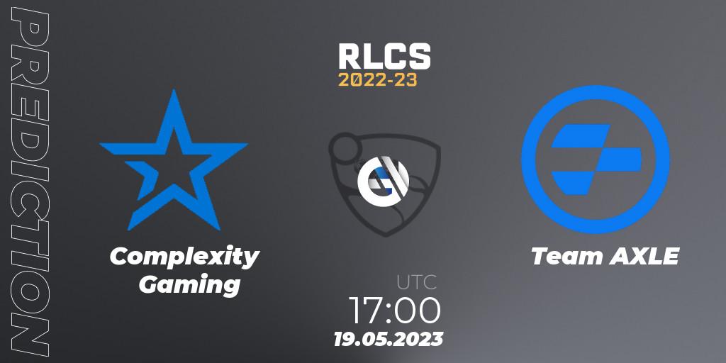Complexity Gaming - Team AXLE: ennuste. 19.05.2023 at 17:00, Rocket League, RLCS 2022-23 - Spring: North America Regional 2 - Spring Cup
