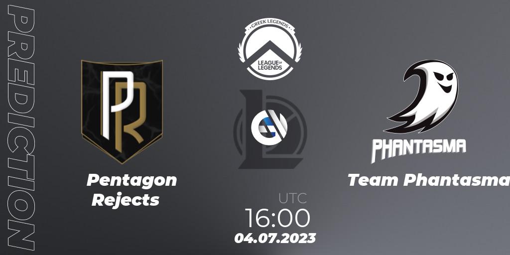 Pentagon Rejects - Team Phantasma: ennuste. 04.07.2023 at 16:00, LoL, Greek Legends League Summer 2023