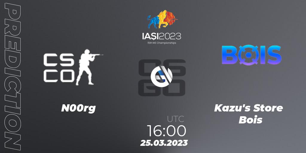 N00rg - Kazu's Store Bois: ennuste. 25.03.23, CS2 (CS:GO), IESF World Esports Championship 2023: Spanish Qualifier