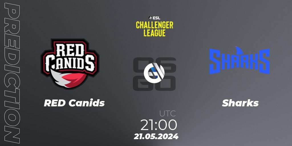 RED Canids - Sharks: ennuste. 21.05.2024 at 21:00, Counter-Strike (CS2), ESL Challenger League Season 47: South America