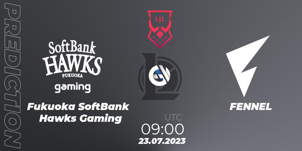 Fukuoka SoftBank Hawks Gaming - FENNEL: ennuste. 23.07.23, LoL, LJL Summer 2023
