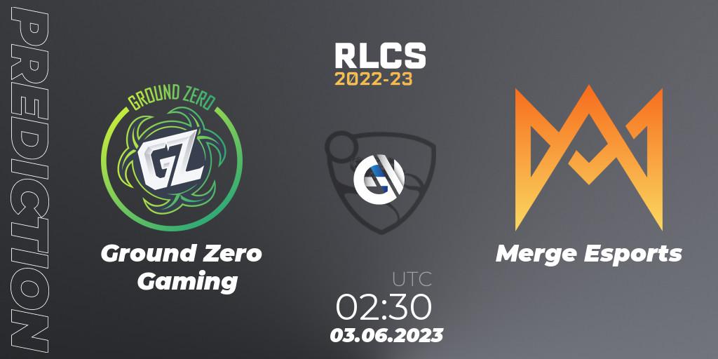 Ground Zero Gaming - Merge Esports: ennuste. 03.06.2023 at 02:30, Rocket League, RLCS 2022-23 - Spring: Oceania Regional 3 - Spring Invitational