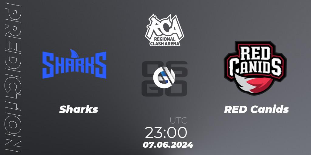 Sharks - RED Canids: ennuste. 08.06.2024 at 01:00, Counter-Strike (CS2), Regional Clash Arena South America
