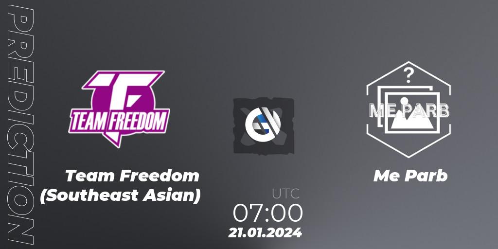 Team Freedom (Southeast Asian) - Me Parb: ennuste. 21.01.2024 at 07:13, Dota 2, New Year Cup 2024