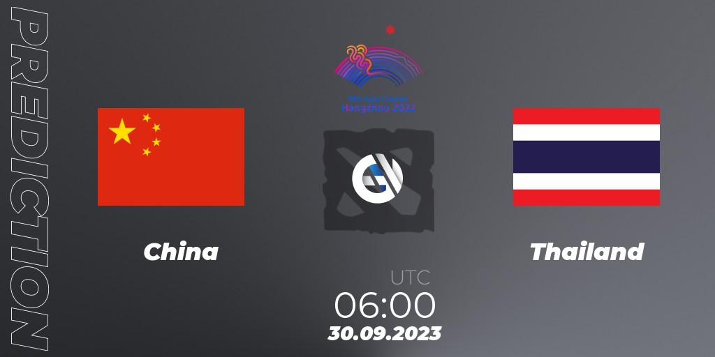 China - Thailand: ennuste. 30.09.2023 at 06:00, Dota 2, 2022 Asian Games