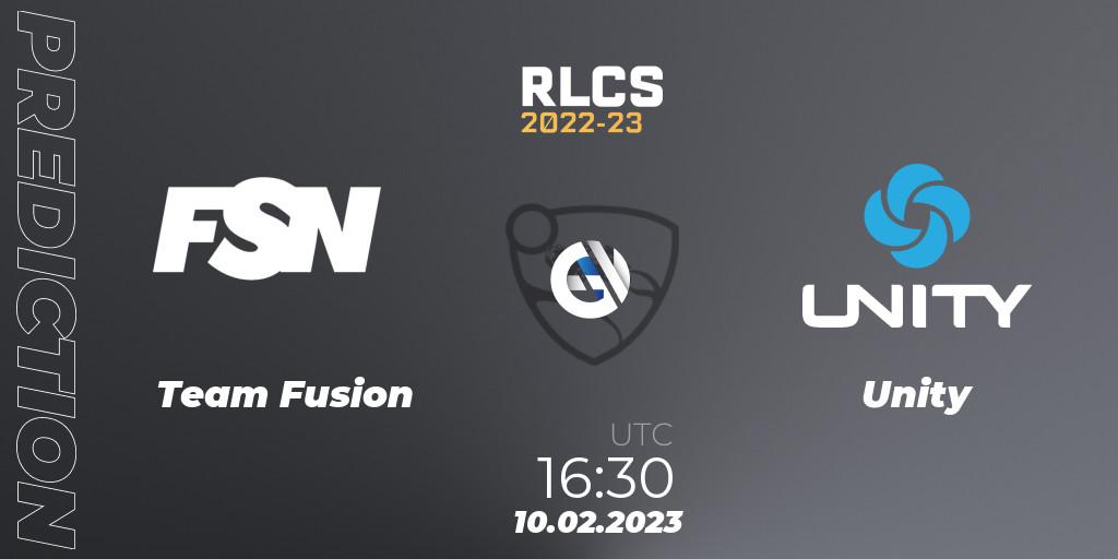 Team Fusion - Unity: ennuste. 10.02.2023 at 16:30, Rocket League, RLCS 2022-23 - Winter: Sub-Saharan Africa Regional 2 - Winter Cup