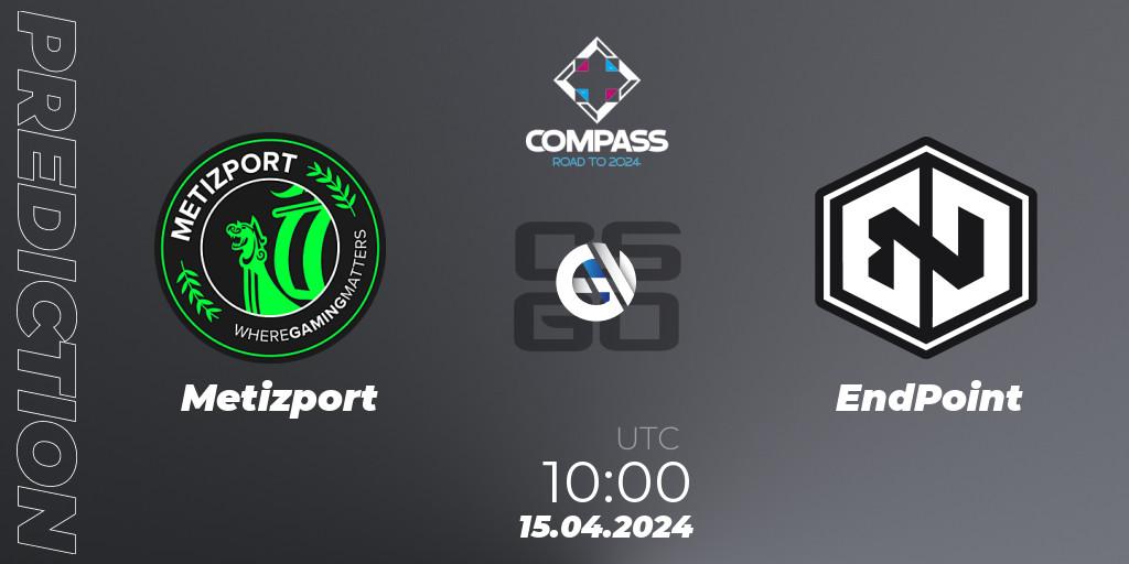 Metizport - EndPoint: ennuste. 15.04.2024 at 10:00, Counter-Strike (CS2), YaLLa Compass Spring 2024