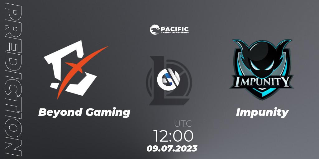 Beyond Gaming - Impunity: ennuste. 09.07.2023 at 12:00, LoL, PACIFIC Championship series Group Stage