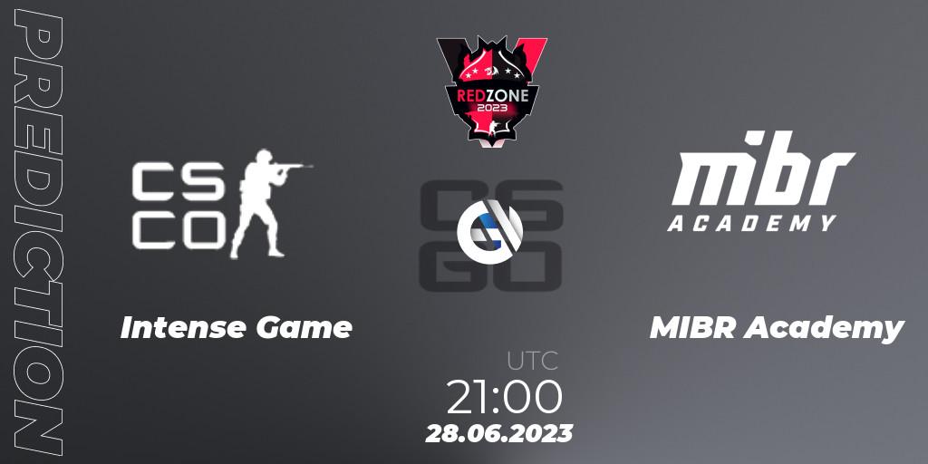 Intense Game - MIBR Academy: ennuste. 28.06.23, CS2 (CS:GO), RedZone PRO League 2023 Season 4
