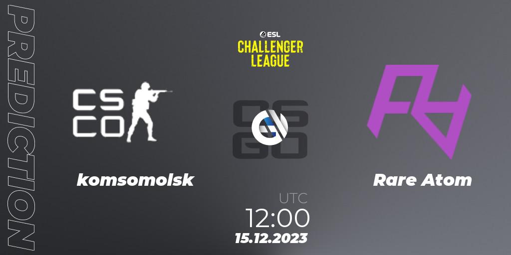komsomolsk - Rare Atom: ennuste. 15.12.2023 at 12:00, Counter-Strike (CS2), ESL Challenger League Season 46 Relegation: Asia-Pacific