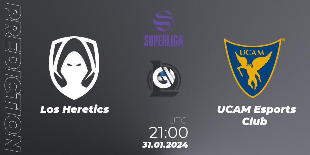 Los Heretics - UCAM Esports Club: ennuste. 31.01.2024 at 21:00, LoL, Superliga Spring 2024 - Group Stage